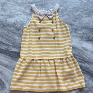Janie and Jack Yellow Striped Dress with Bow